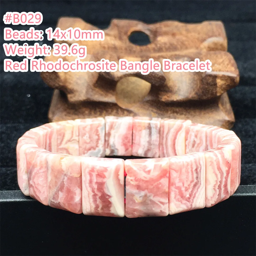 

Top Natural Red Rhodochrosite Bracelet Jewelry For Women Lady Men Love Reiki Healing Beads Stone Gemstone Stretch Bangle AAAAAA
