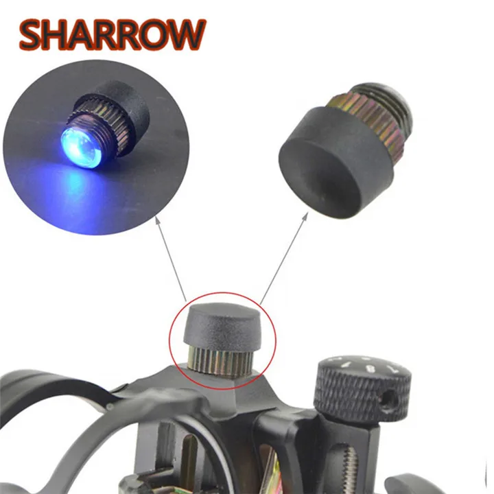 

1pc 4 Levels Compound Bow Sight Light LED Blue Adjustable 3/8-32 Universal Bowsight Tools Training Shooting Archery Accessories