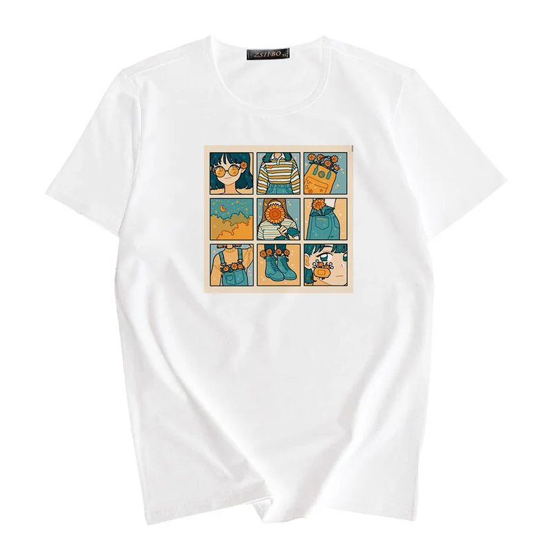 Рубашка в стиле Харадзюку ольччан женская модная футболка с подсолнухом мужская