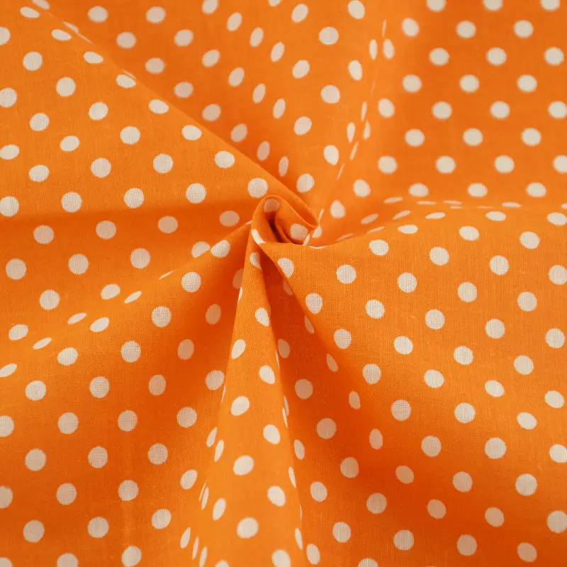 Хлопковая ткань Booksew в белый горошек дизайнерский оранжевый домашний текстиль с