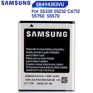 samsung eb494353vu original phone battery for samsung galaxy s5330 gt s5570 i559 s5570 s5232 c6712 s5750 1200mah free global shipping