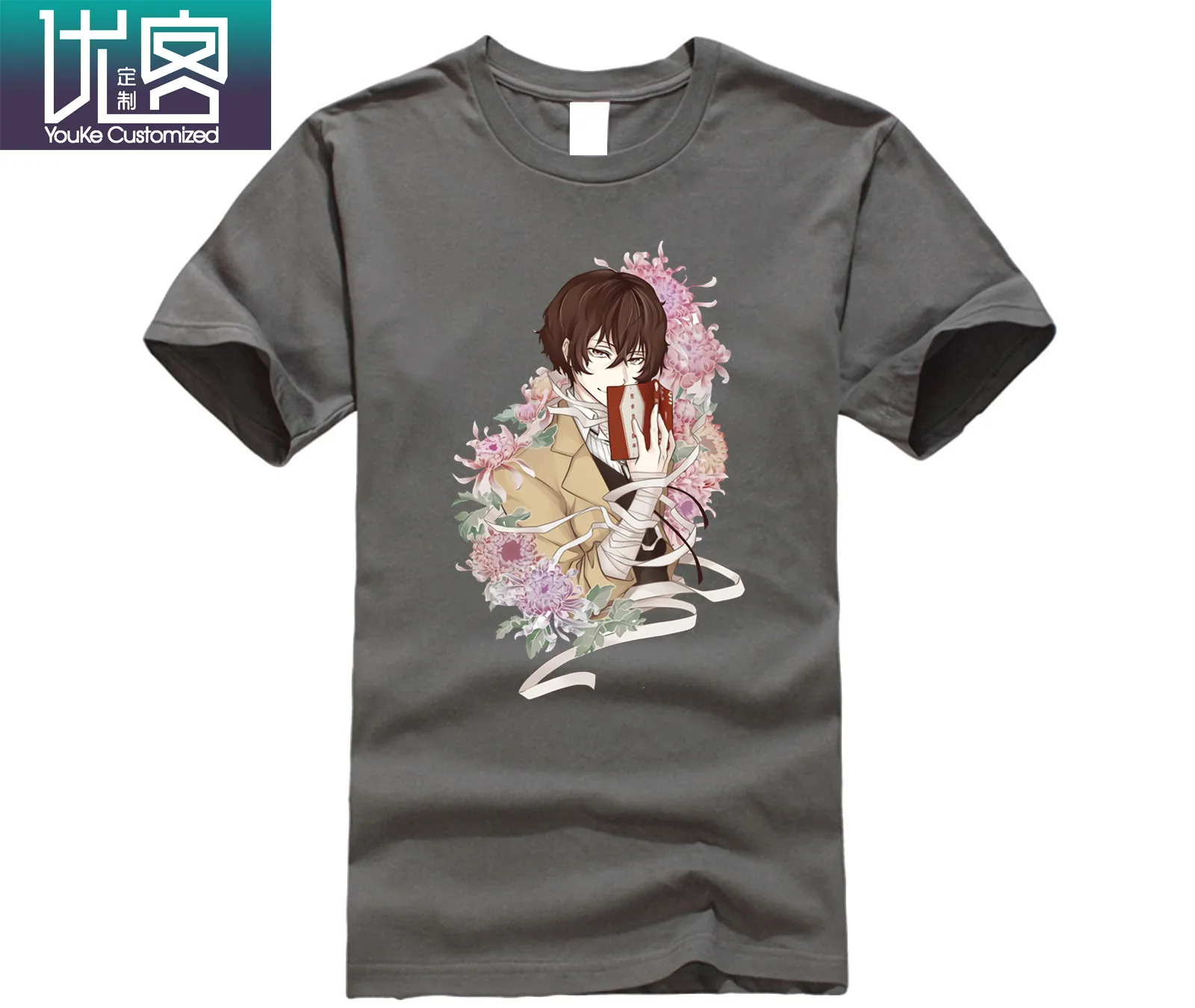 Мужские футболки Dazai Bungo Stray Dogs потрясающие с коротким рукавом и принтом из
