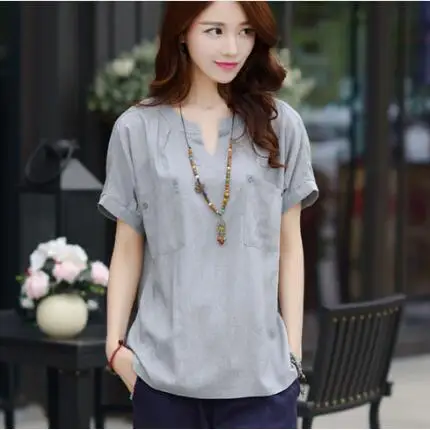 BOho 2019 Social Women Summer Short Sleeve Blouses Vintage White Shirts V-neck Blusas Ladies Elegant Tops Camisas Mujer A347 | Женская