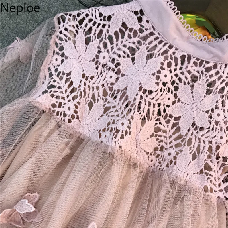 Женские рубашки Neploe лето 2021 милая блузка с воротником стойкой и рукавами