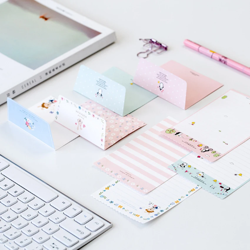 1 упак./лот Kawaii Мультфильм поздравительная открытка мини конверт для бумажного