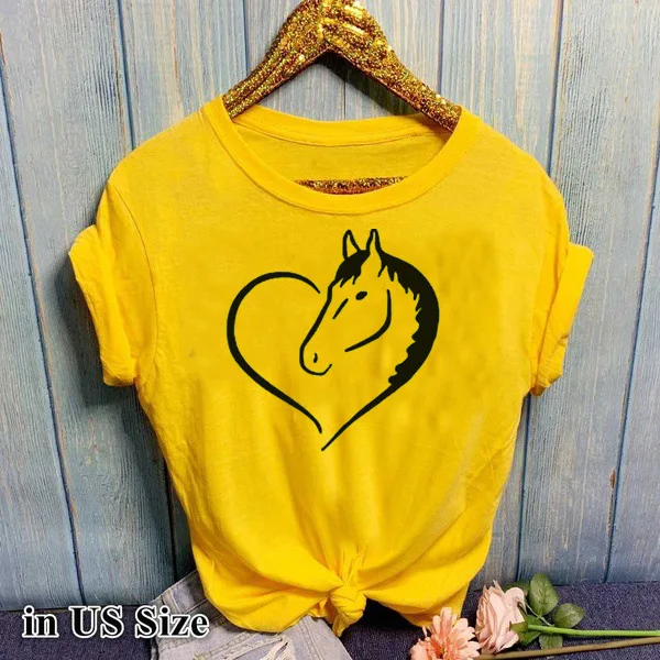 Женская футболка с коротким рукавом и круглым вырезом желтая свободная принтом в