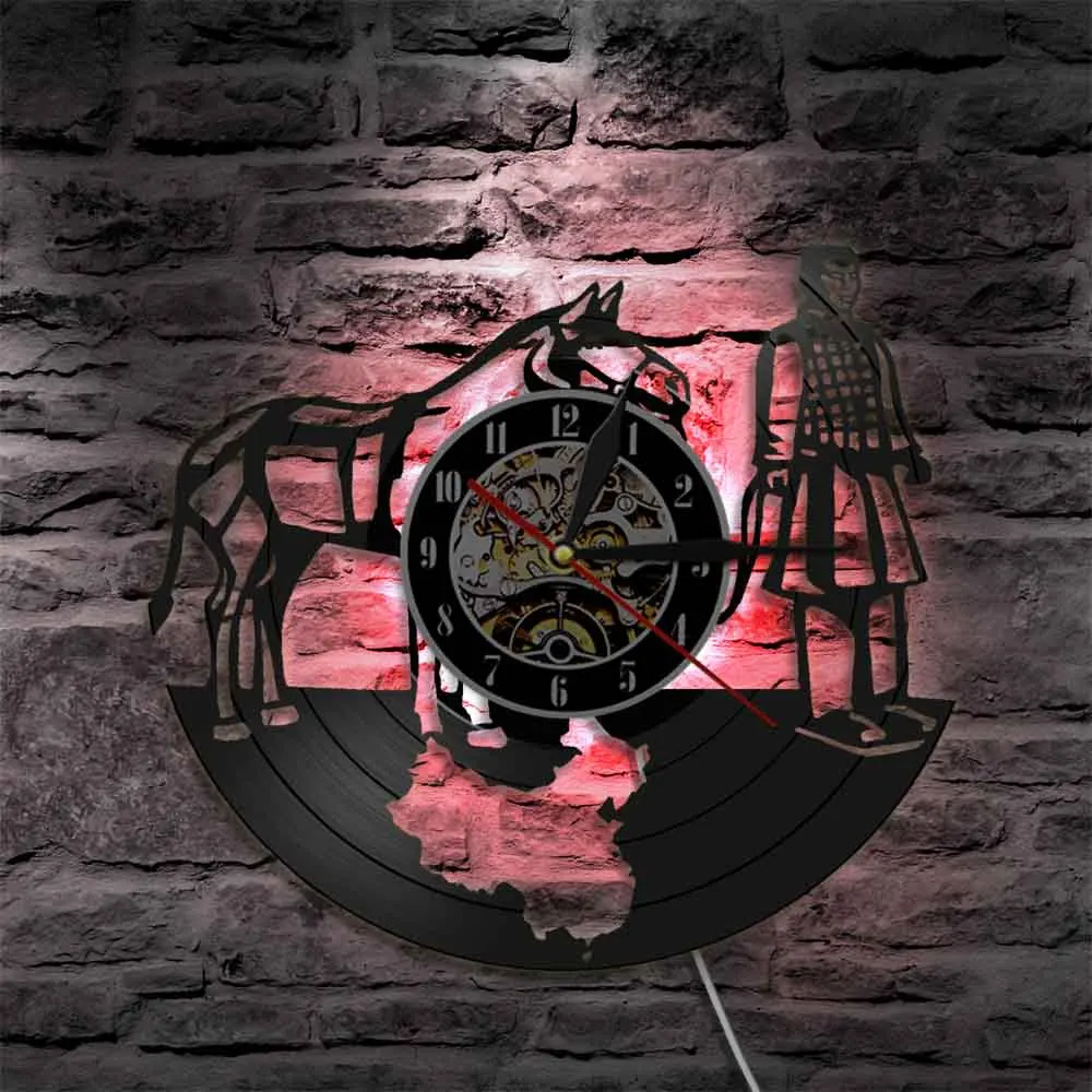 Настенные часы Xian винтажные с рисунком воинов из мультфильма правитель | Дом и