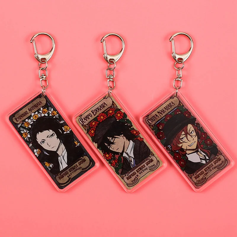 

New Key Chain Paper Pendant Key Ring Key Holder Anime Bungo Stray Dogs