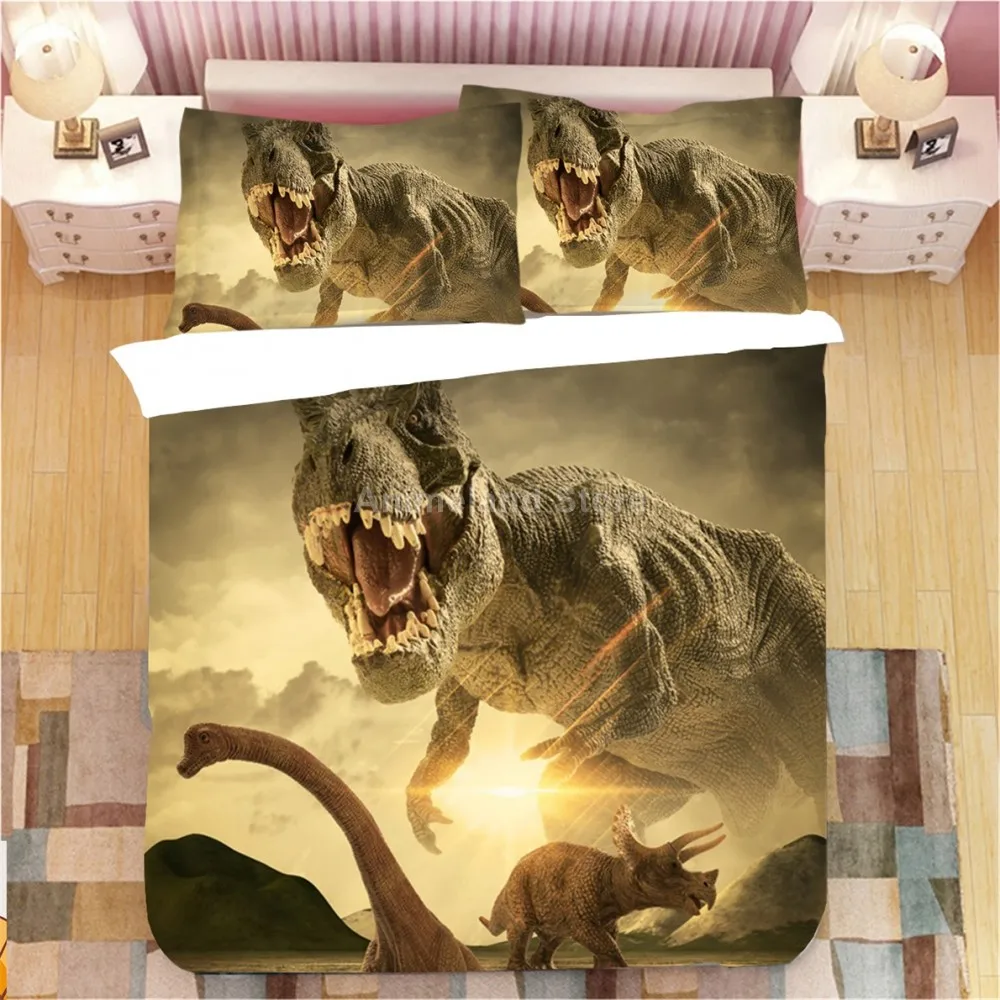 Детское постельное белье с изображением животных динозавров комплект