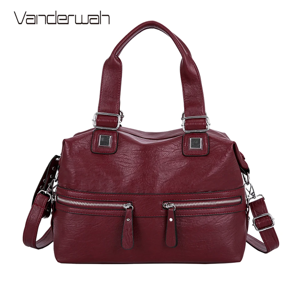 Женская мягкая кожаная сумка новинка 2020 модные розовые/черные сумки для женщин