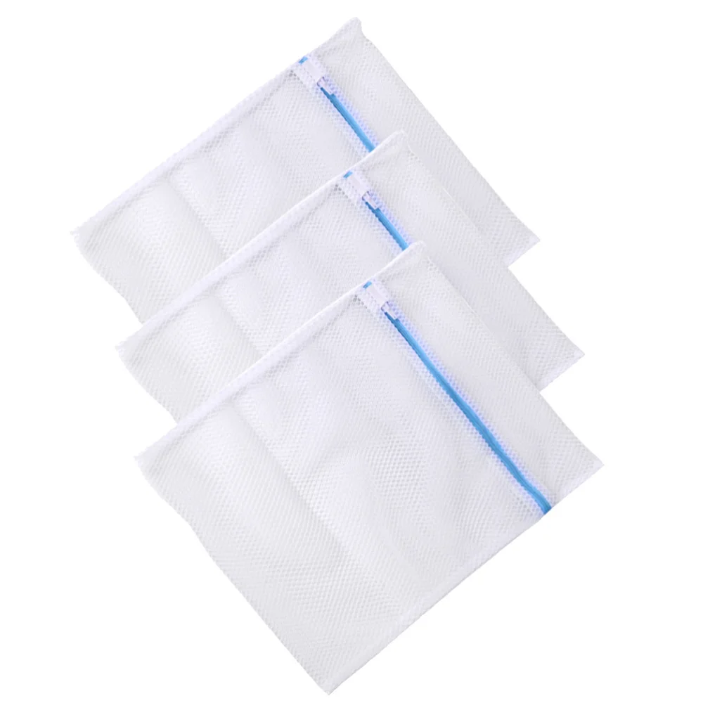 

3pcs Polyester Washing Bag Underwear with Zipper Wash Bag Special Washing Machine Wash Protect Bag Fine Mesh Angle-shaped Wa