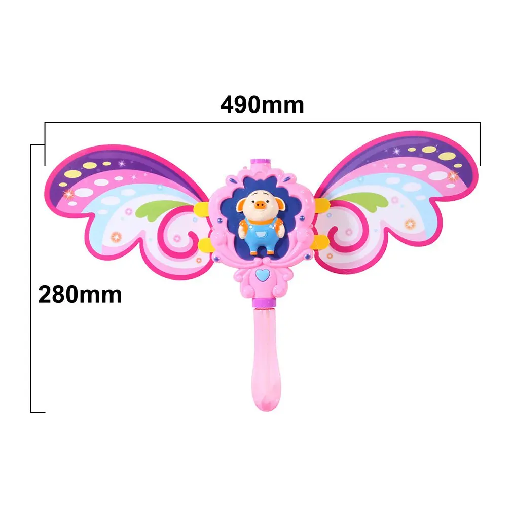 

Magic Bubble Machine Wing Wand Bubble Gun Toy Bubble with Music Lighting Children Pig Pattern Exquisite Gift