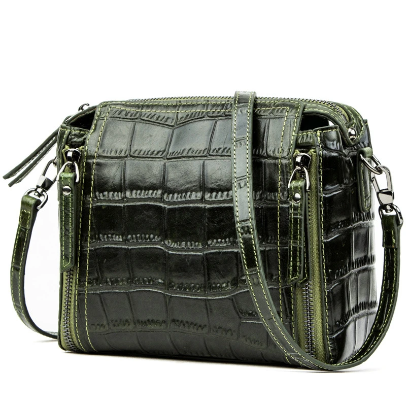 

Genuine Leather Women Handbags Multifunction Pockets Shoulder Bags Luxury Brand Cross Body Crocodile Pattern Bolsas Big Capacity