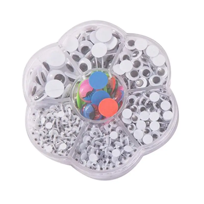 

2021 новые универсальные 700 шт. 4/5/6/7/8/10/12 мм Смешанные самоклеящиеся глаза Googly DIY