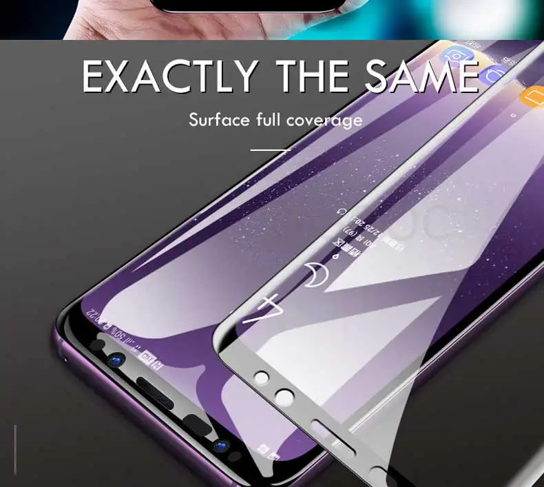 100D полностью изогнутое закаленное стекло для samsung Galaxy S9 S8 Plus Note 9 8 Защитная пленка для экрана samsung S7 S6 Edge S9