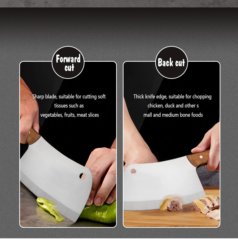DAMASK Chef Slicing Knives High Hardness Kitchen Chopping Knife Srainless Steel Fillet Knives 7.5 inch Sharp Blade Wood Handle