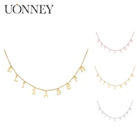 uonney dropshipping dainty initial name necklace fashion chokers personalized letter pendants womens accessories silver jewelry