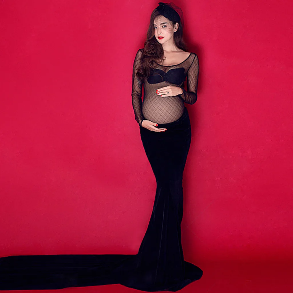 Реквизит для фотосессии беременных длинное платье со шлейфом платья Jly25 | Мать и