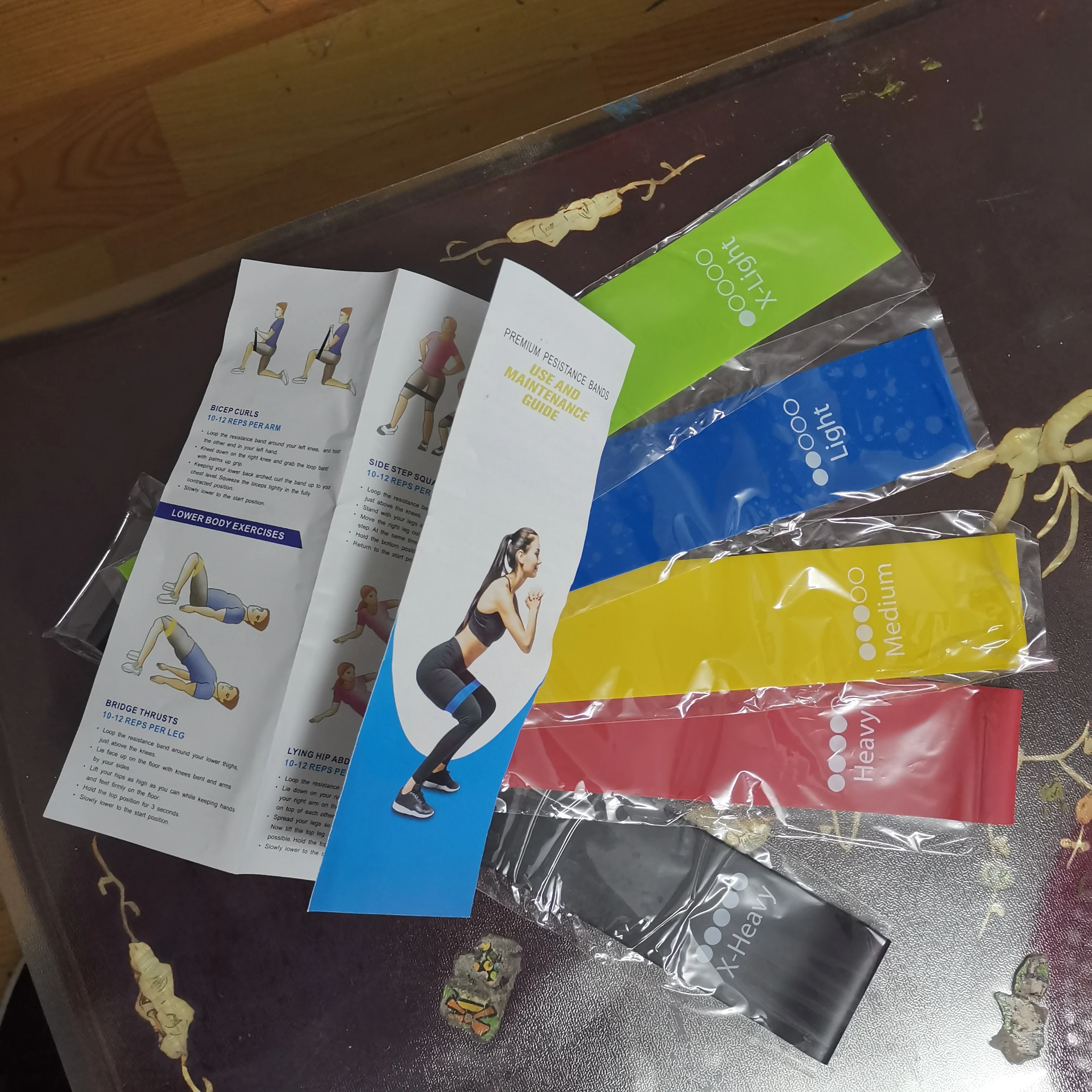 

5 Resistance Loop Bands Set for Legs and Butt Non Slip Exercise Bands Natural Latex Workout Bands Home Fitness Strength Training