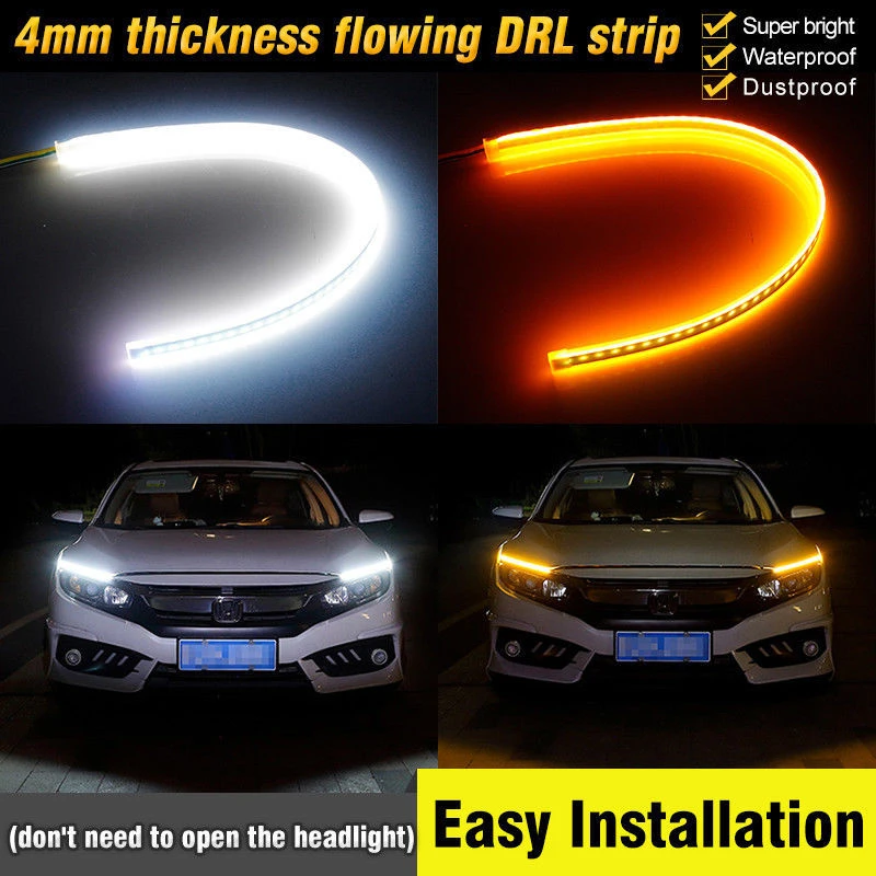 OHANEE 2x ультратонкие автомобили Drl светодиодные дневные ходовые огни белый сигнал