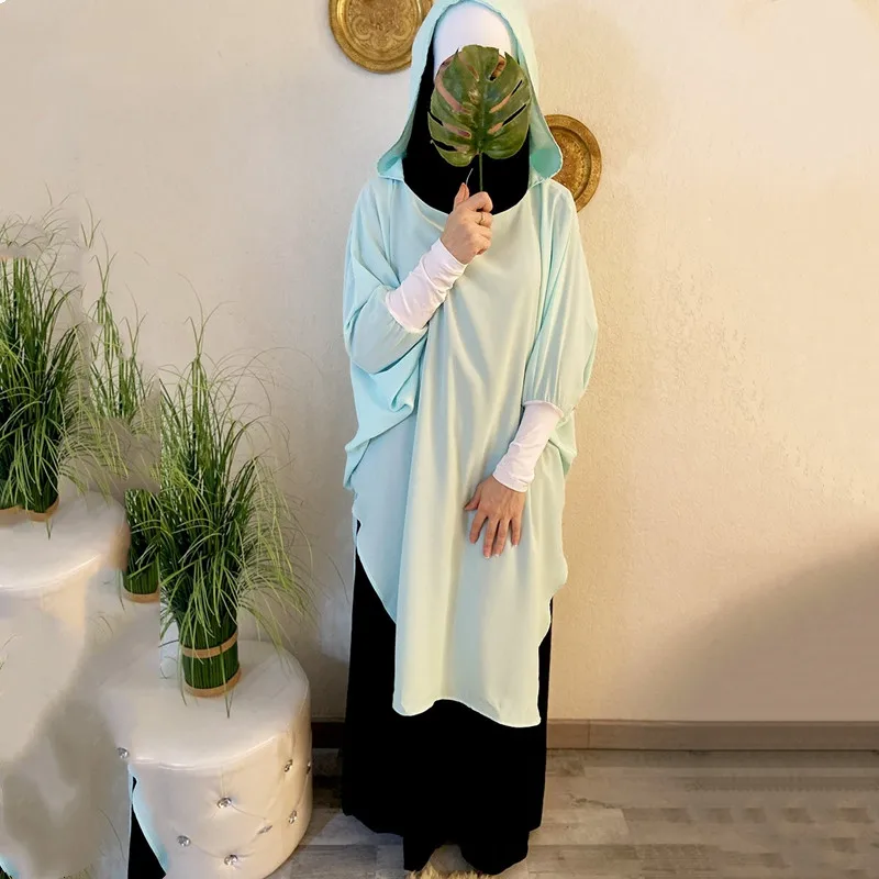 Ramadan One Piece Prayer Abaya Dress Jilbab Hijab Dresses Kaftan Hooded Robe Headcover Long Khimar Modest Islam Dubai Clothes |