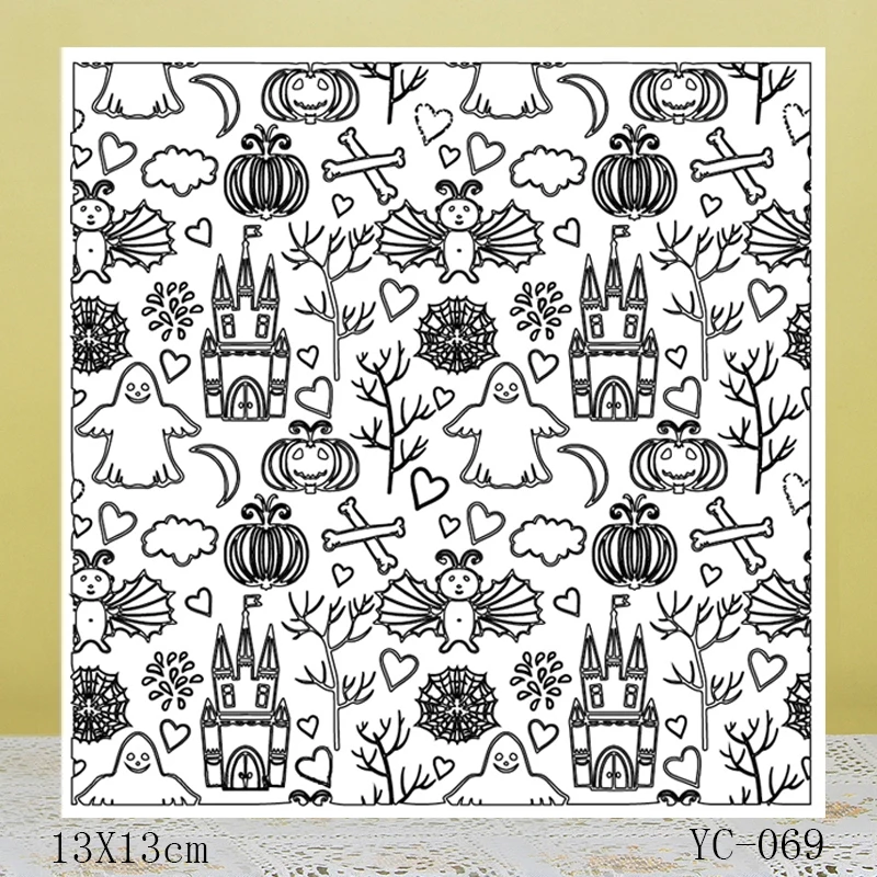 

AZSG Halloween element Clear Stamps For DIY Scrapbooking/Card Making/Album Decorative Rubber Stamp Crafts