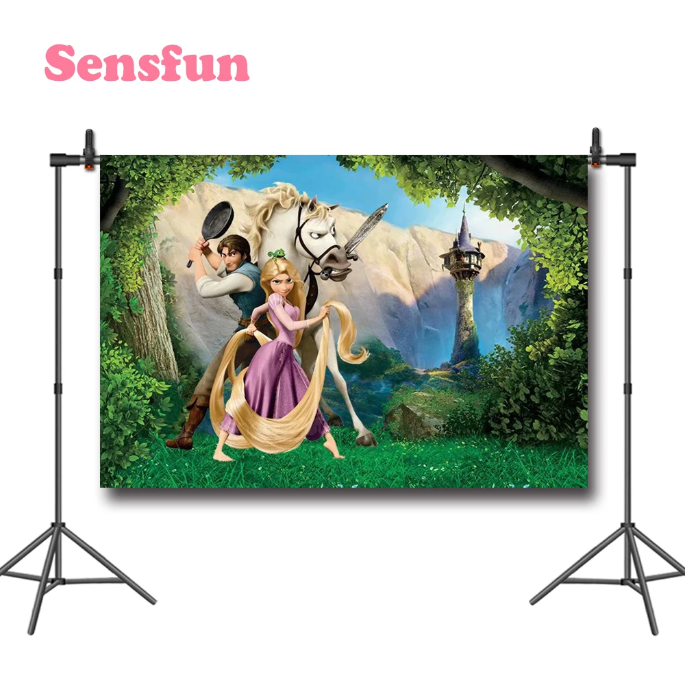 Sensfun запутанный Рапунцель Принцесса лес фон лошадь День Рождения фотография Фон Фотостудия 7x5ft винил полиэстер