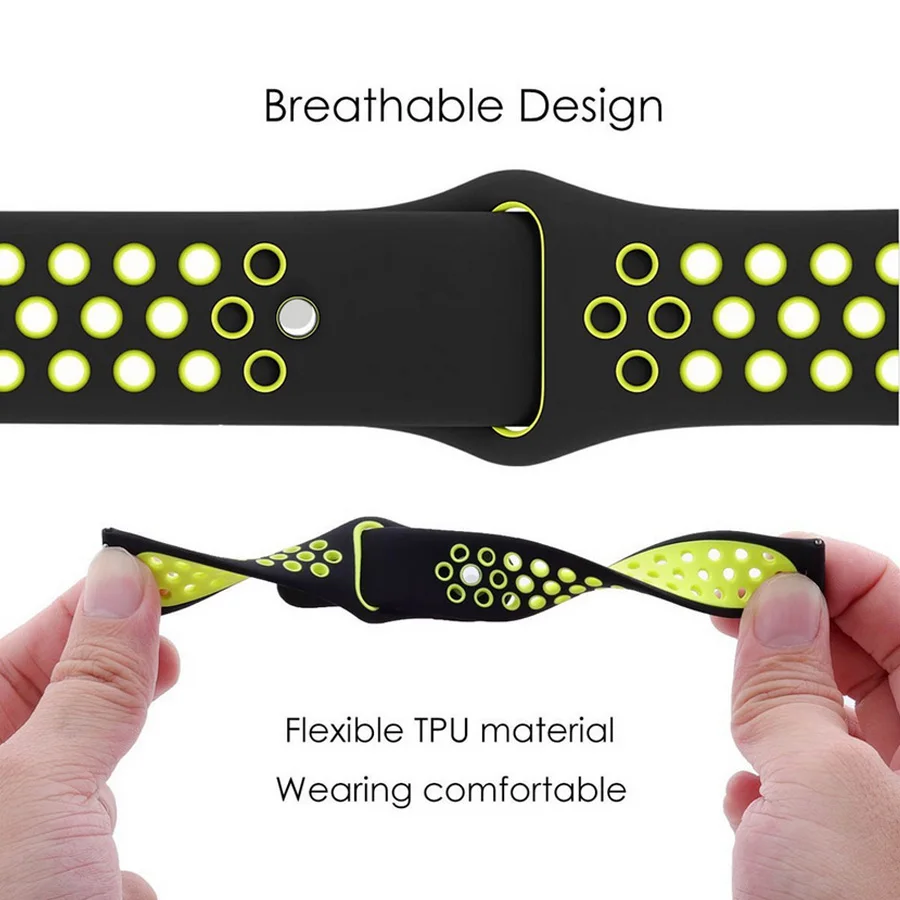 22MM Watchband Strap For Huami Amazfit GTR 47mm Breathable Sport Watch Silicone Soft Smart Bracelet 2 2S | Наручные часы