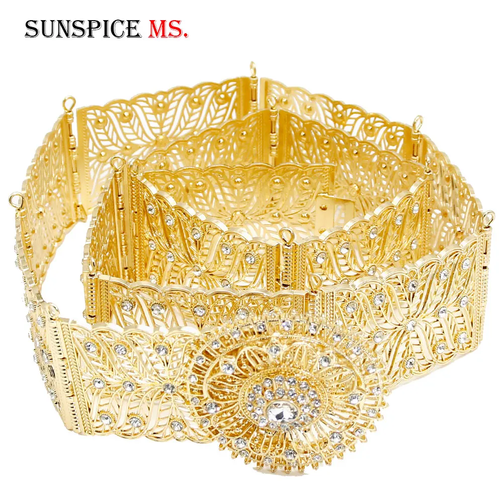 SUNSPICE MS марокканский Кристальный металлический Свадебный поясной ремень для