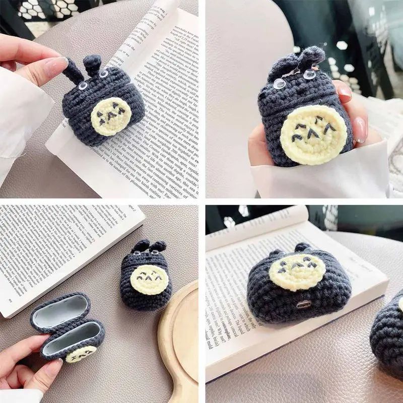 

Cute Totoro Knitted Case For Airpods Case Bluetooth Earphone Headphone Cases Accessories For Airpodspro3 1/2 Protective Cover