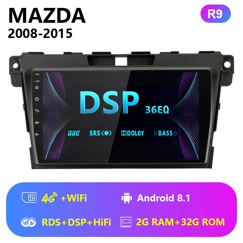 Jansite RDS " Android автомобильное радио для Mazda CX7 2008- DSP плеер с сенсорным экраном HIFI функция 2G+ 32G rom coche видео с рамкой - Цвет: 4G wifi with RDS DSP
