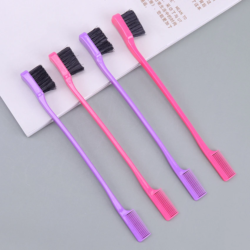 1PC Multicolor Double Sided Edge Control Hair Comb Styling Eyebrow Combing Brush Hairdressing Beauty Tools | Красота и здоровье