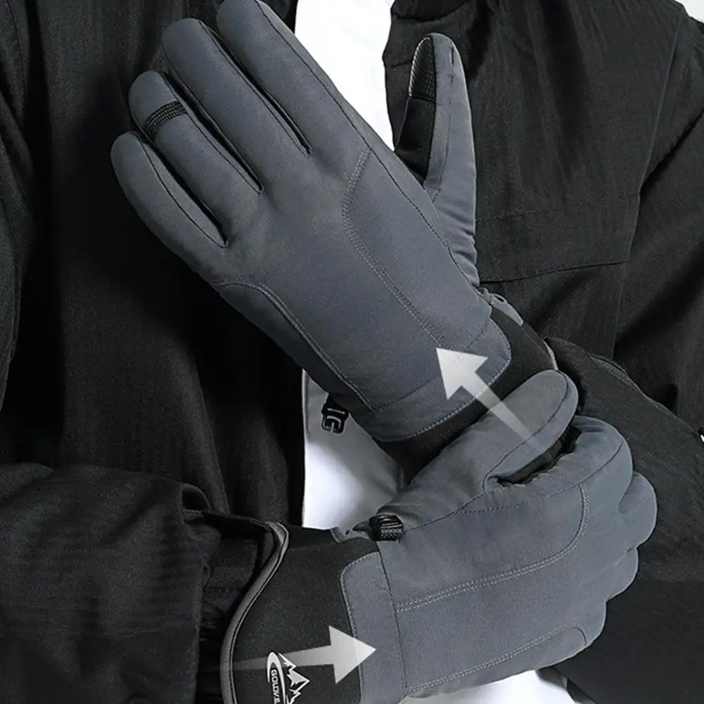 

Зимние лыжные перчатки с защитой от ветра и холода, Нескользящие Удлиненные Теплые перчатки для сенсорных экранов, для катания на лыжах, езд...