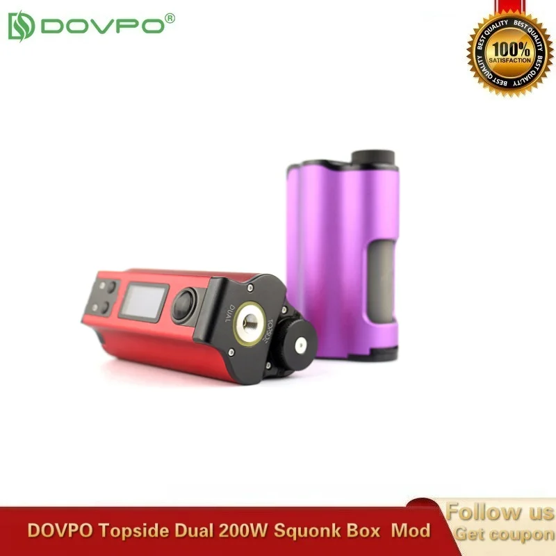 Оригинальный DOVPO Topside Dual Squonk Mod 200 Вт Top Fill TC с бутылкой 10 мл электронная сигарета