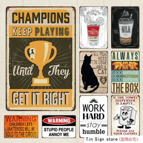 Винтажная Оловянная металлическая табличка для напитков Кофейня Настенный