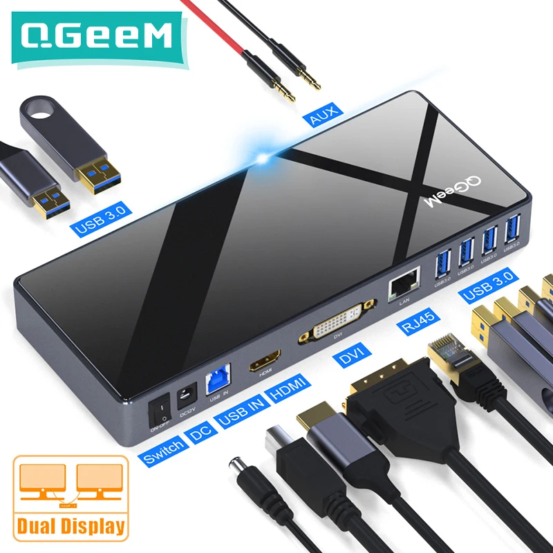 QGeeM USB C концентратор Док станция для Macbook Pro Air Xiaomi Ноутбук Планшеты Ноутбуки
