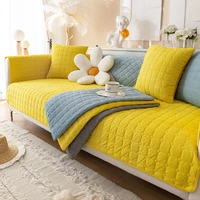 winter plush sofa cushion universal thickened non slip sofa cover living room home all inclusive universal cover back towel