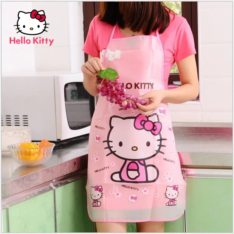 Hello Kitty Cute Cartoon Kitchen Cooking Non-stick Oil Sleeveless Apron Fashion Overalls Children's Waterproof Apron