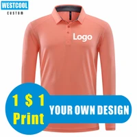 westcool 7 color long sleeved polo shirt custom logo print team brand embroidery personal design text fashion sports quick dryin