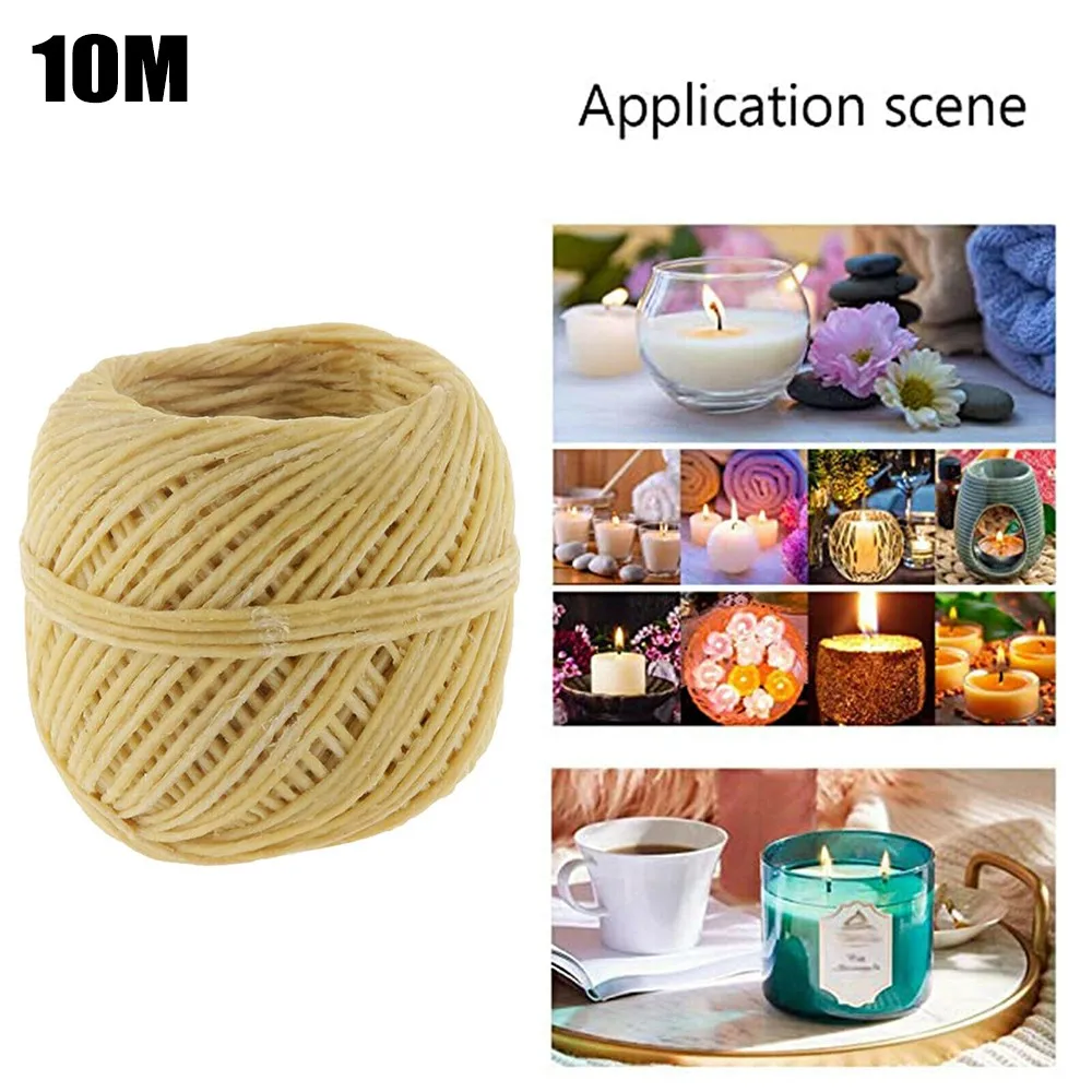 

1 Roll Beeswax Wicks 100% Organic Hemps Wicks 33 FT Well Coated Natural Beeswax For Candle Making Lighting DIY Ignition Ropes