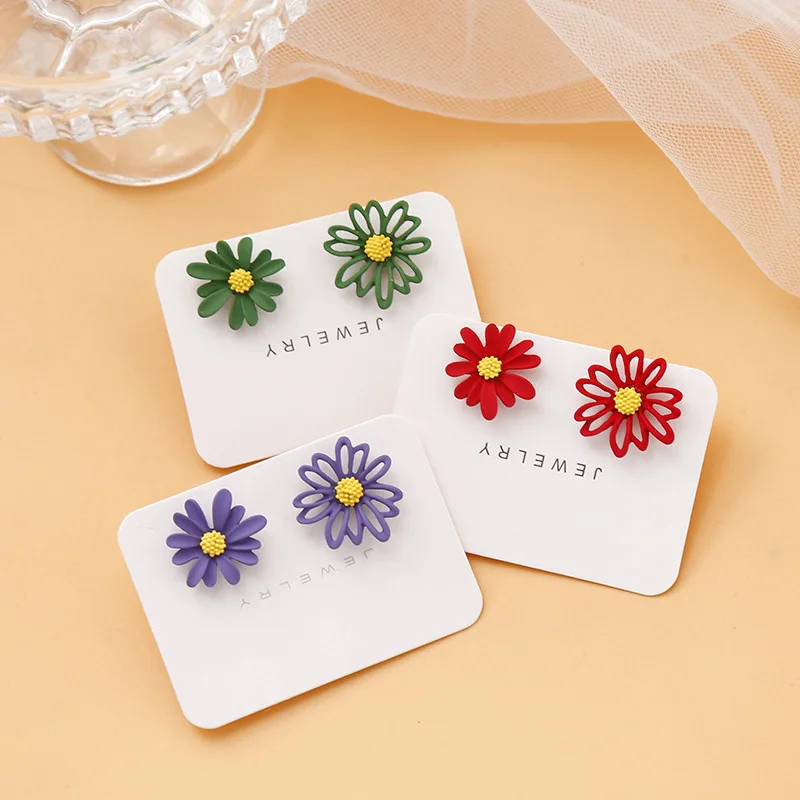 Женские асимметричные серьги гвоздики Meetvii милые маленькие в Корейском стиле с