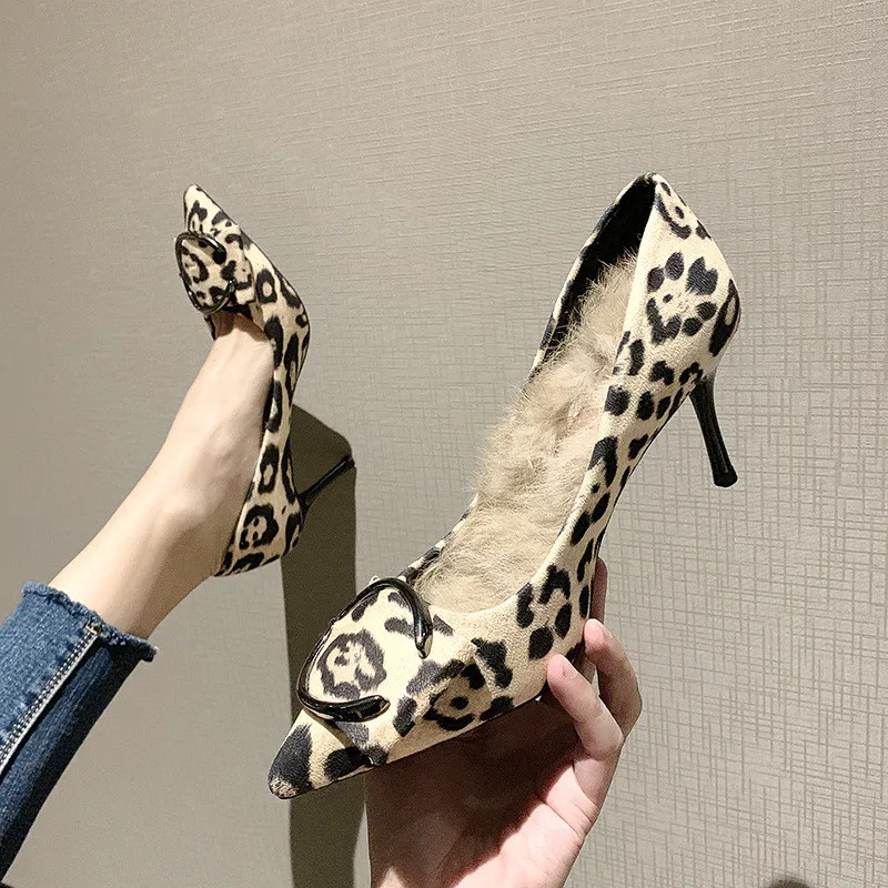Женские туфли-лодочки с леопардовым принтом привлекательные свадебные на