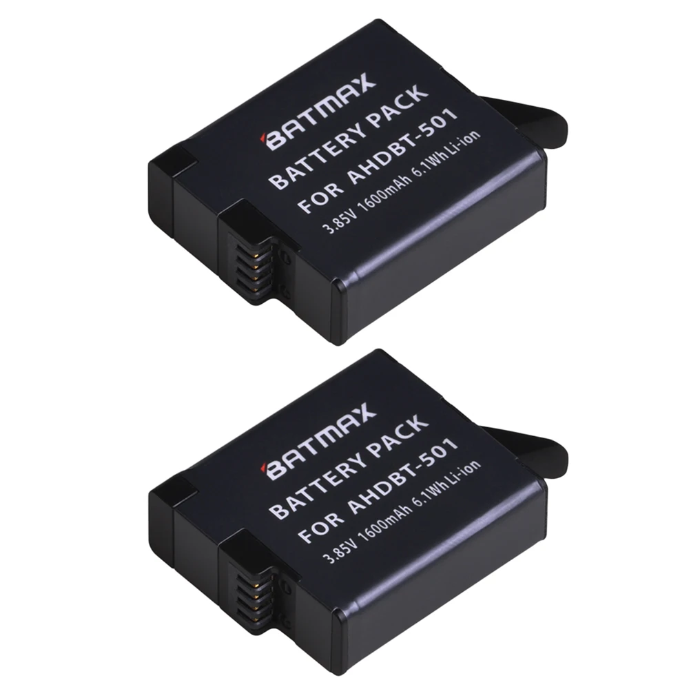 Аккумулятор 1600 мАч для камеры GoPro Hero 5 6 7 AHDBT 501 Gopro Hero5 4K 2 шт.|battery for gopro|battery cameragopro