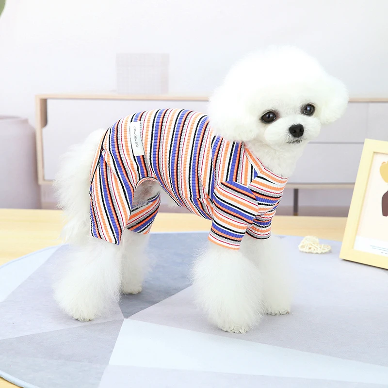 Spring Summer Pet Costume Cotton Cats Dog Vest Pug Teddy Pullover Puppy Outfit Small-Medium Dogs Clothing Four-Leg Clothes | Дом и сад