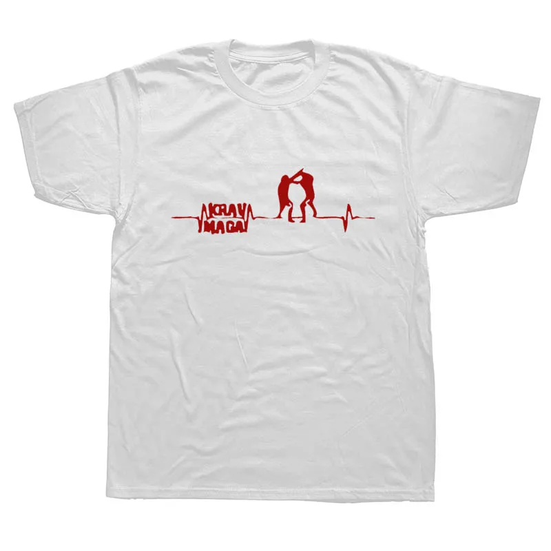 WHITE Krav Maga In My Heartbeat Dad Забавные футболки мужские летние хлопковые Harajuku короткий рукав с круглым вырезом уличная черная футболка - Цвет: WHITE