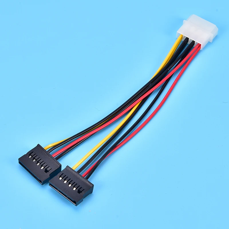 

4PIN to 2 SATA Dual Power Y Splitter Adaptor Cable Lead 2 Way 4 Pin -15 Pin