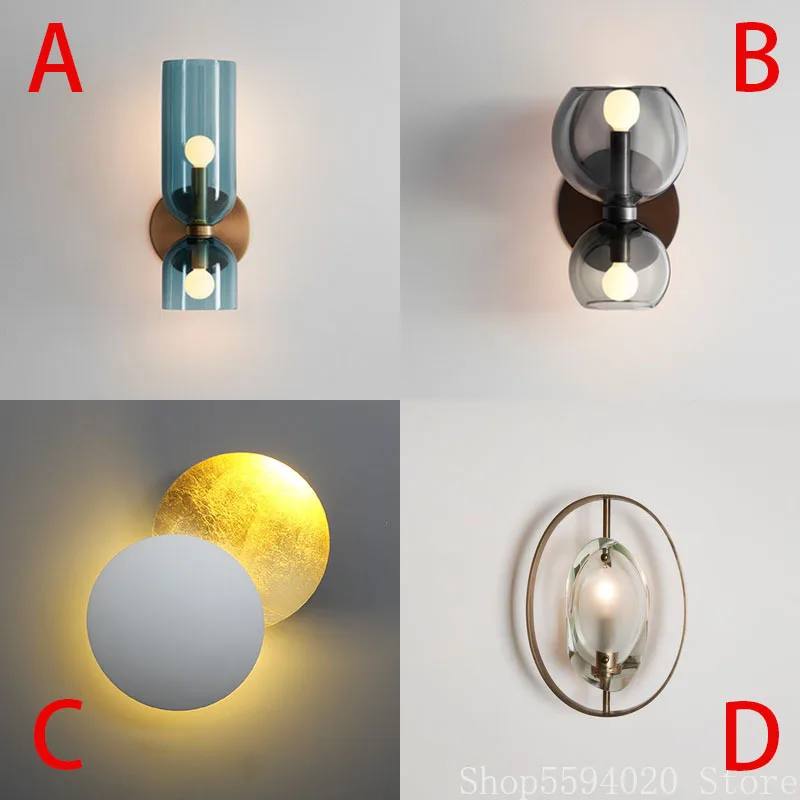 Стеклянная настенная лампа скандинавского дизайна прикроватная для спальни