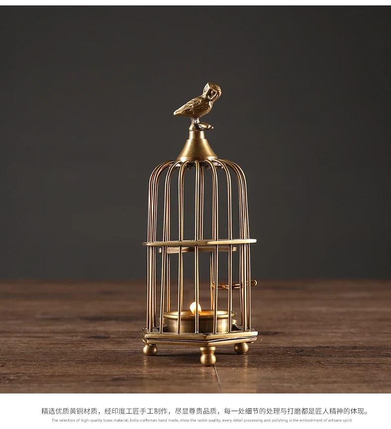 

Pure Copper Candlestick Candlestick Decoration Wedding Metal Lantern Candles Porta Velas Home Christmas Decor figurine 30ZT214