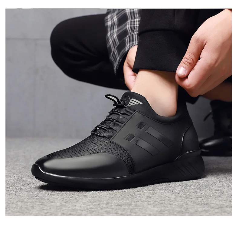 Мужская обувь дышащая внутренняя увеличение 8 см для мужчин Спортивная ходьбы на