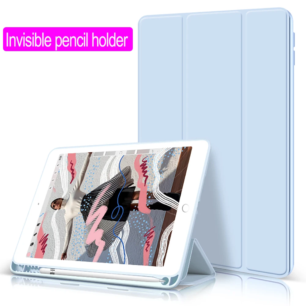 Чехол с держателем для карандашей iPad Pro 10 5 2017 A1701 A1709 мягкий силиконовый чехол из